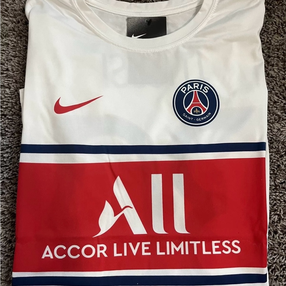 Lionel Messi Nike Dri-FIT PSG Name Number Fan T-Shirt Size L - Picture 2 of 5